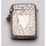 An Edwardian silver vesta case by John R