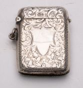 An Edwardian silver vesta case by John R