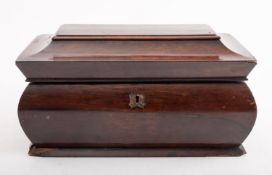 A Victorian rosewood tea caddy, mid 19th