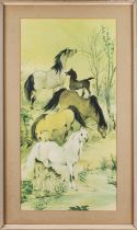 Chinese School (20th Century) Ponies in