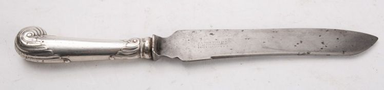 A George V silver handled carving knife