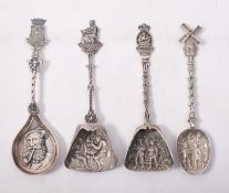 Four continental silver and silver plate