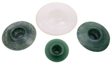 Four Vasart glass bowls, of squat globul