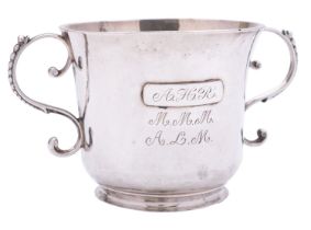 An 18th century Channel Islands silver christening cup, makers mark struck three times HM,