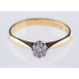 A single stone solitaire ring set with a brilliant-cut diamond, diamond approx. 0.