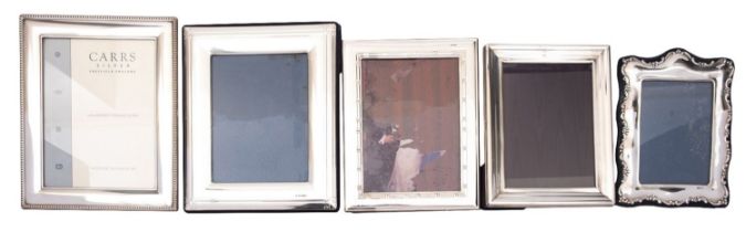 A large silver Elizabeth II photograph frame by Carr's of Sheffield, Sheffield 1983,