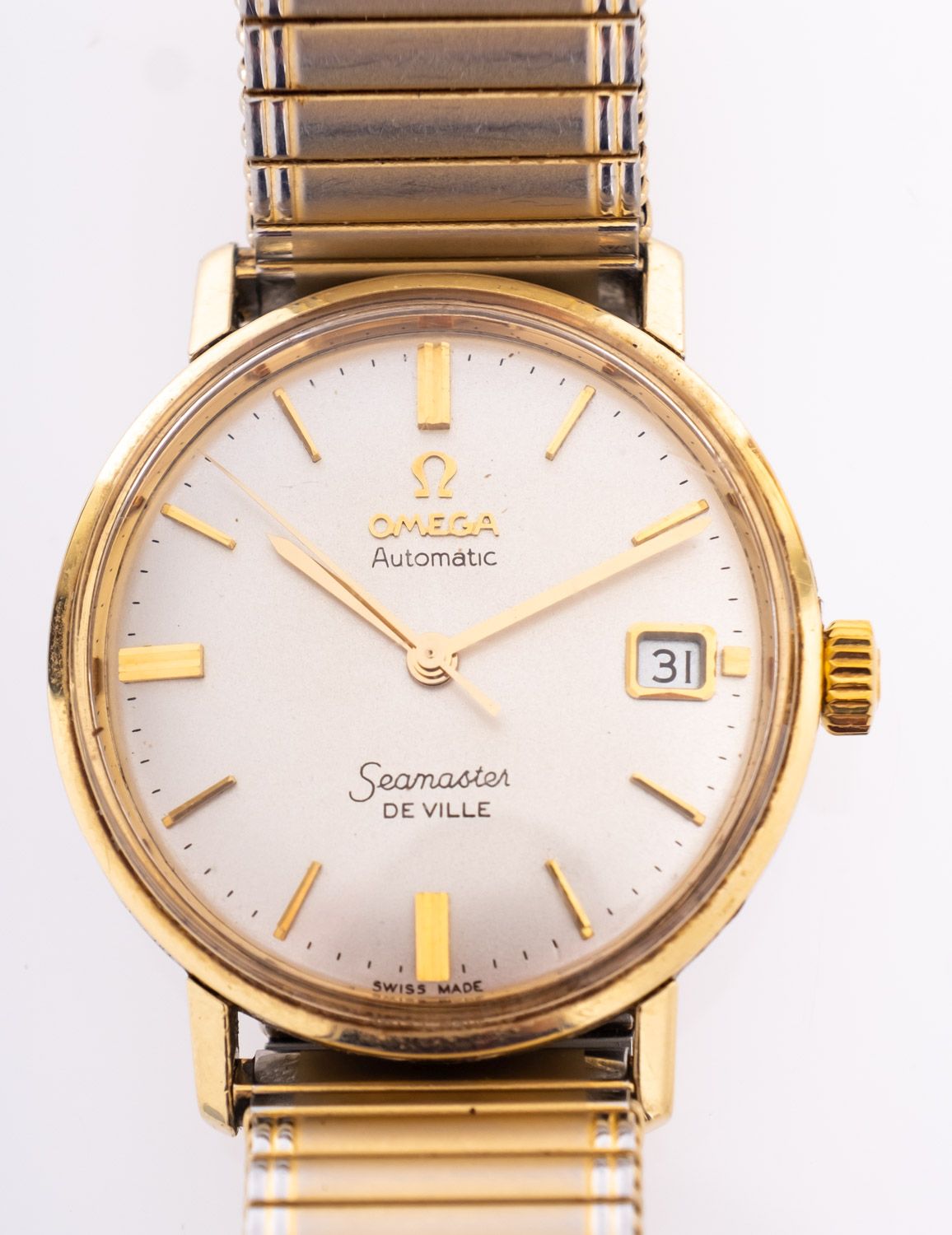 Omega Seamaster De Ville, the silvered dial with raised baton numerals,