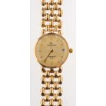 Sovereign a 9ct gold lady's wristwatch, the round dial signed Sovereign, with integral bracelet,