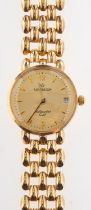 Sovereign a 9ct gold lady's wristwatch, the round dial signed Sovereign, with integral bracelet,