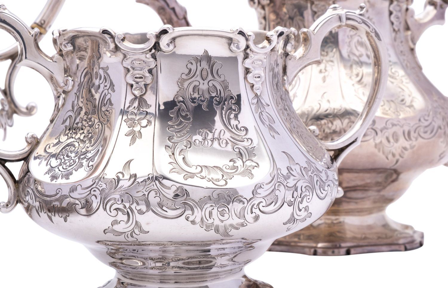 A Victorian four piece silver tea and coffee service by Edward & John Barnard, London 1853, - Image 2 of 7