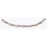 A double bar link bracelet, with push-in clasp, marked 585, length approx.19.2cm, 18.