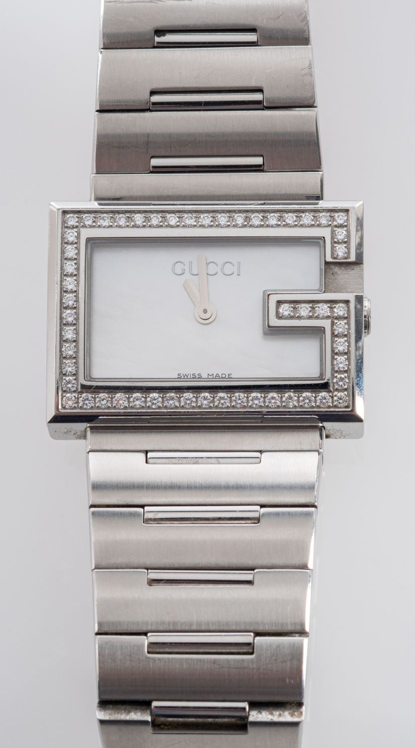 Gucci, a stainless steel and diamond wristwatch, with quartz movement, - Image 2 of 2