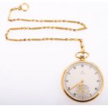 Omega an 18ct gold watch dress pocket watch the movement signed Omega Swiss Made and numbered