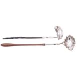 A George III silver punch ladle by I S & A N, London 1769, with cast mounts and replacement handle,