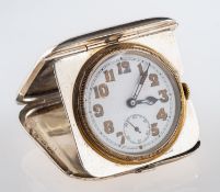 Stockwell & Co, a Swiss silver travel watch in case stamped .