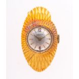 Zenith a lady's 18ct gold Sunburst wristwatch the oval case stamped to the rear 808637 and 18K, 0.