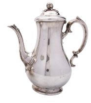 A Victorian silver coffee pot by Edward, John & William Barnard, London 1851,