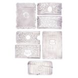A small collection of silver card cases,