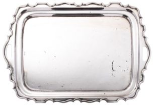 A large Walker and Hall electroplated two handled tray 62.
