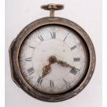 Josephson, London, a silver pair-cased pocket watch the silver dial with arcaded outer aspect,