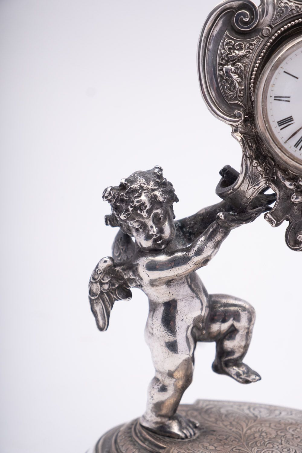 An Italian silver figural watch stand, apparently no maker's mark, - Image 2 of 4