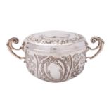An Irish silver porringer and cover, M.