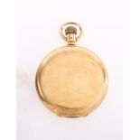 A 9ct gold fuill-hunter pocket watch the dial with black Roman numerals,