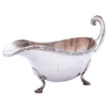 A George VI silver sauce boat by Viner's Ltd (Emile Viner),