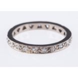 A full eternity ring, set with twenty-one single-cut diamonds in a milgrain setting,diamonds approx.