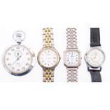 Smiths a braille stainless-steel wristwatch, the cream dial with raised dots for numerals,