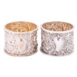 A cased pair of Victorian silver napkin rings by F. W.