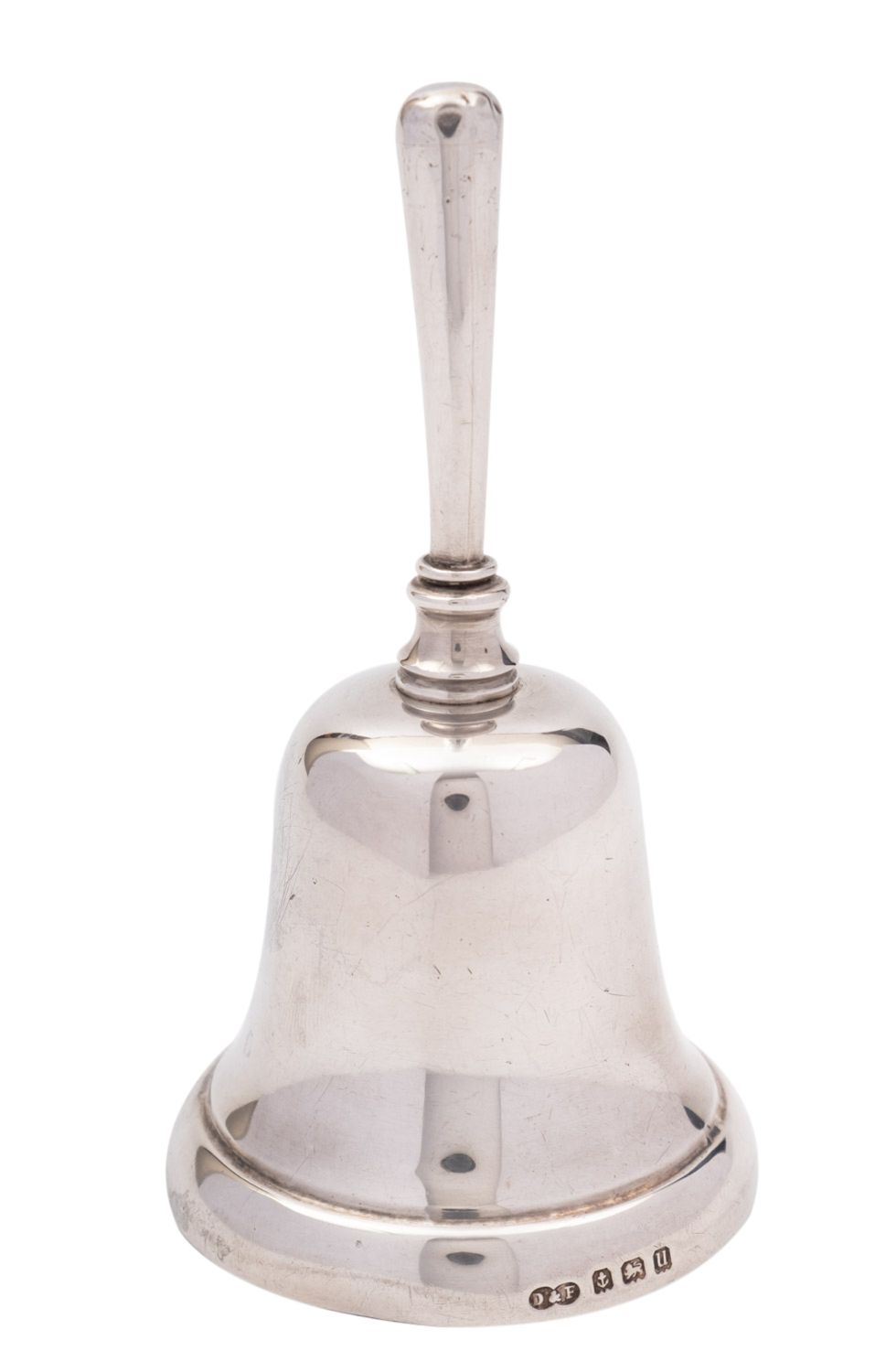 A George V silver table bell by Deakin & Francis Ltd, Birmingham 1919, 12cm high, 2.9ozt.