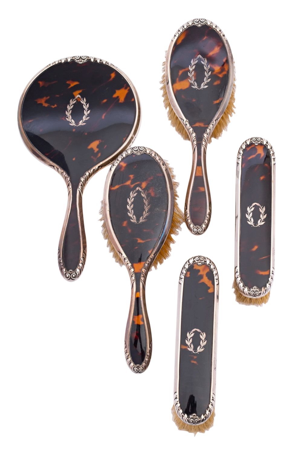 A George V silver and tortoiseshell dressing table set by William Comyns & Sons Ltd (Charles & - Image 2 of 2