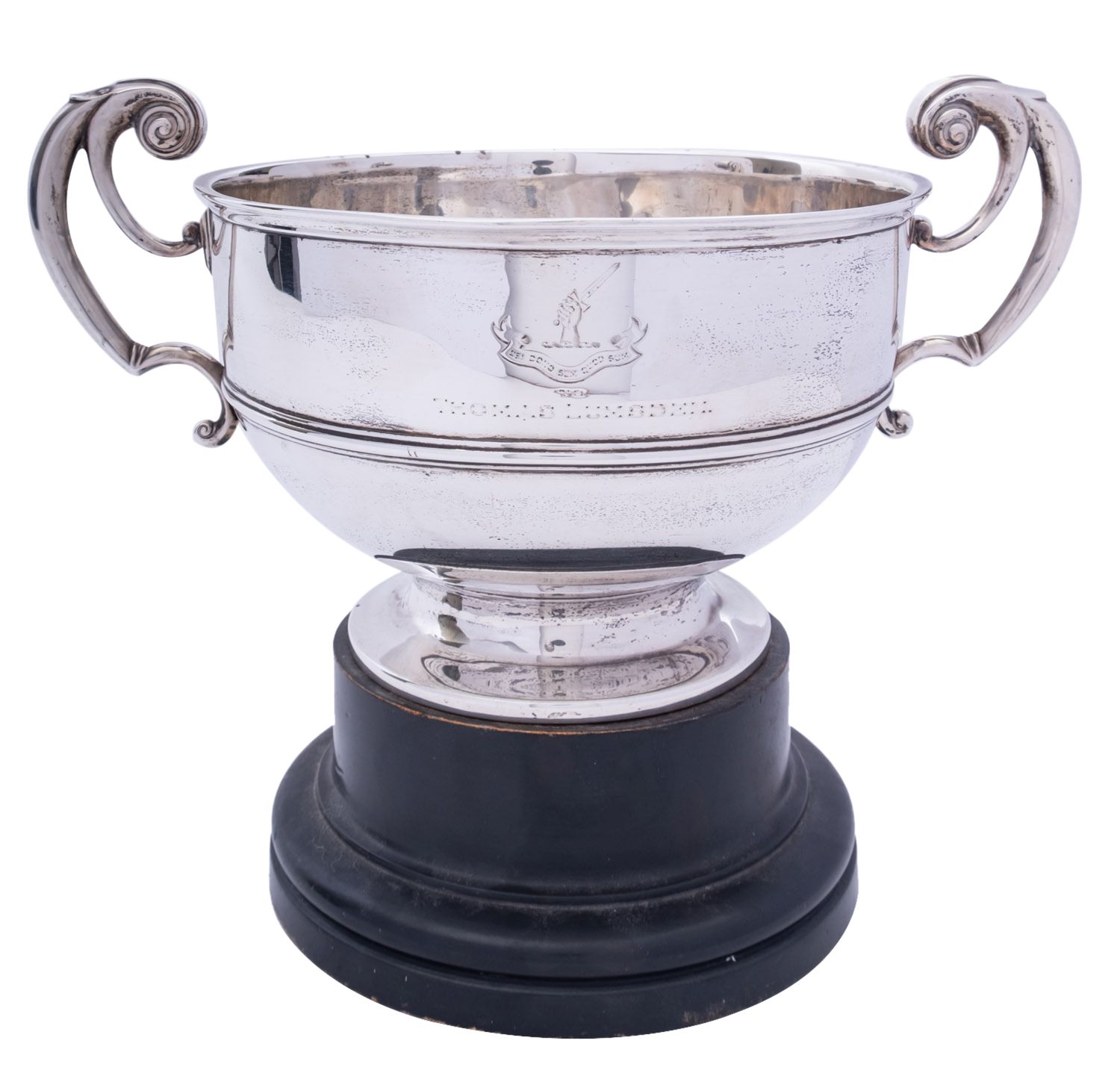 A George V silver two handled presentation rose bowl by Goldsmiths & Silversmiths Co.