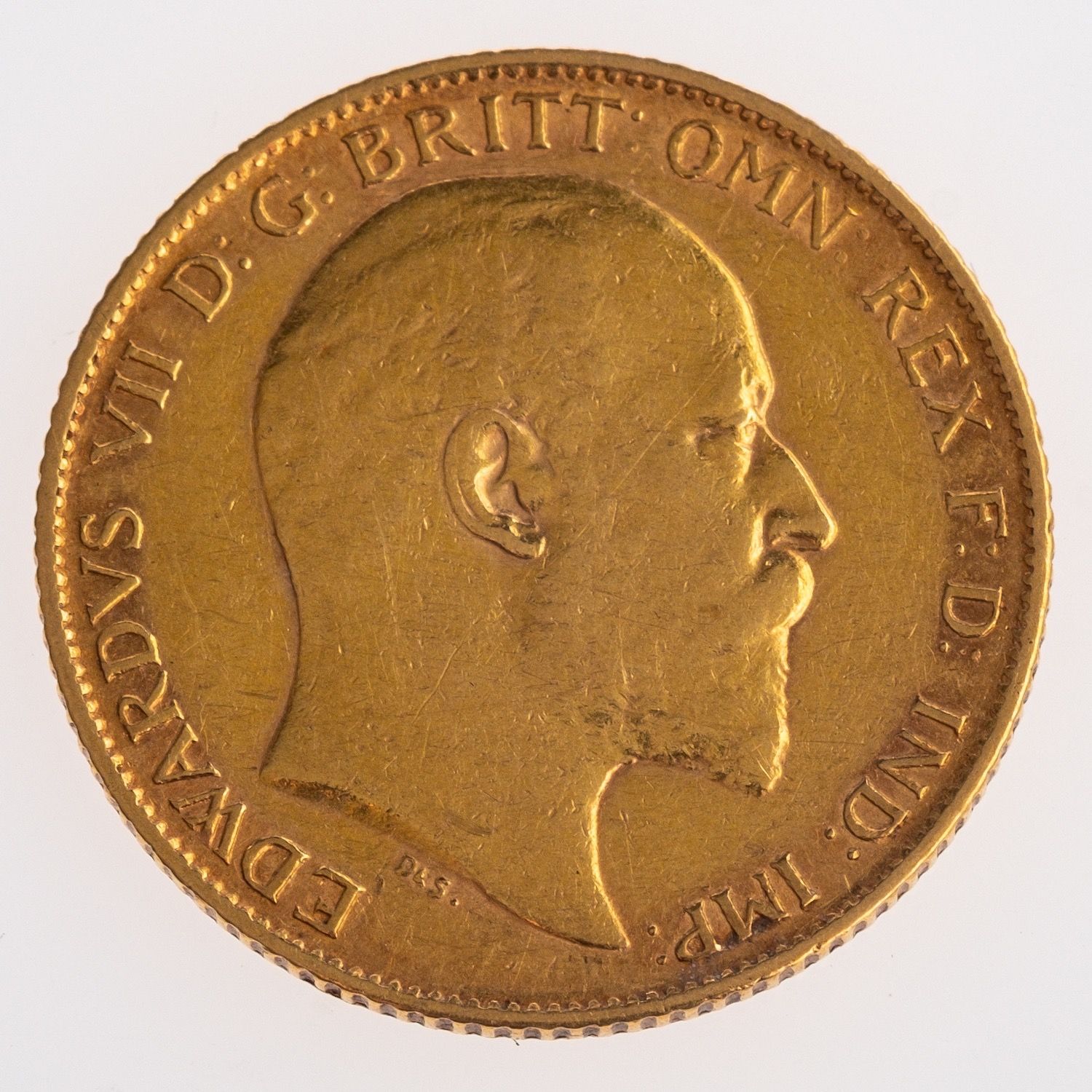 A half sovereign, an Edward VII 1908 half sovereign, 3.9grams. - Image 2 of 2