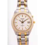 Seiko Kinetic a gentleman's wristwatch the cream dial with raised numerals and signed Seiko Kinetic,