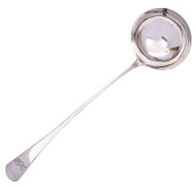 A George III silver Old English pattern soup ladle by Peter & Ann Bateman, London 1798,