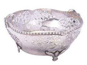 An early 20th century Chinese Export silver openwork bowl by Luen Hing, Shanghai,