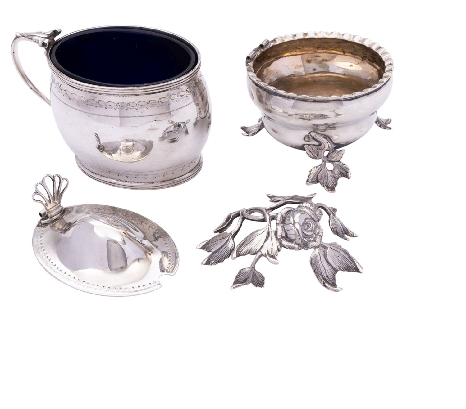 A George III silver mustard pot by Peter, Ann and William Bateman, London 1802, panelled oval form, - Bild 2 aus 2