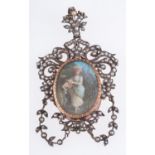 A 19th Century Continental portrait miniature pendant,