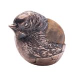 An Edwardian silver chick novelty pin cushion by Sampson Mordan & Co Ltd, Chester 1909? mark rubbed,