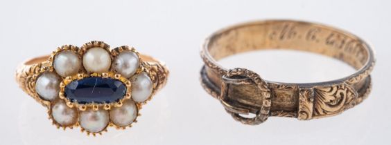 Two Victorian mourning rings,