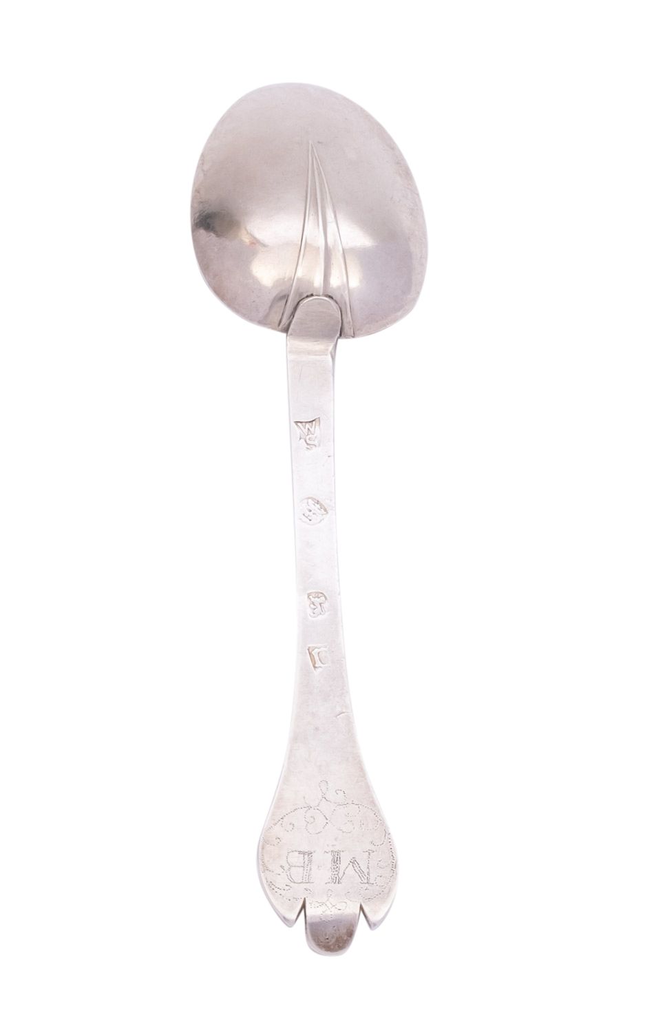 A William and Mary silver Trefid spoon by William Scarlett, London 1691, plain rat-tail, - Image 2 of 4