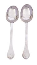 A pair of West Country provincial silver Trefid spoon Thomas Salter, Exeter circa 1695,