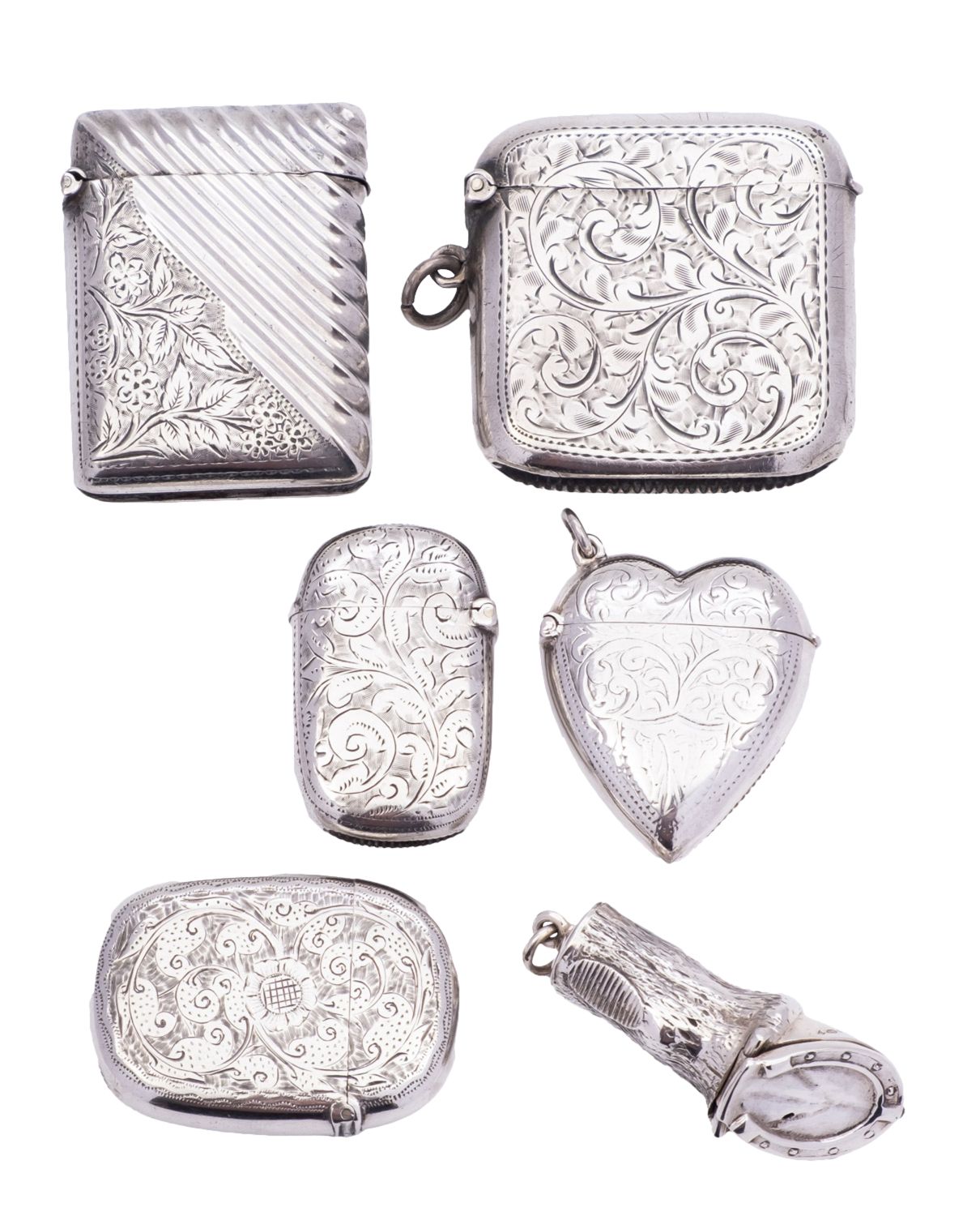 A small collection of silver vesta cases to include; a horse hoof by Repousse Ltd, - Bild 2 aus 4