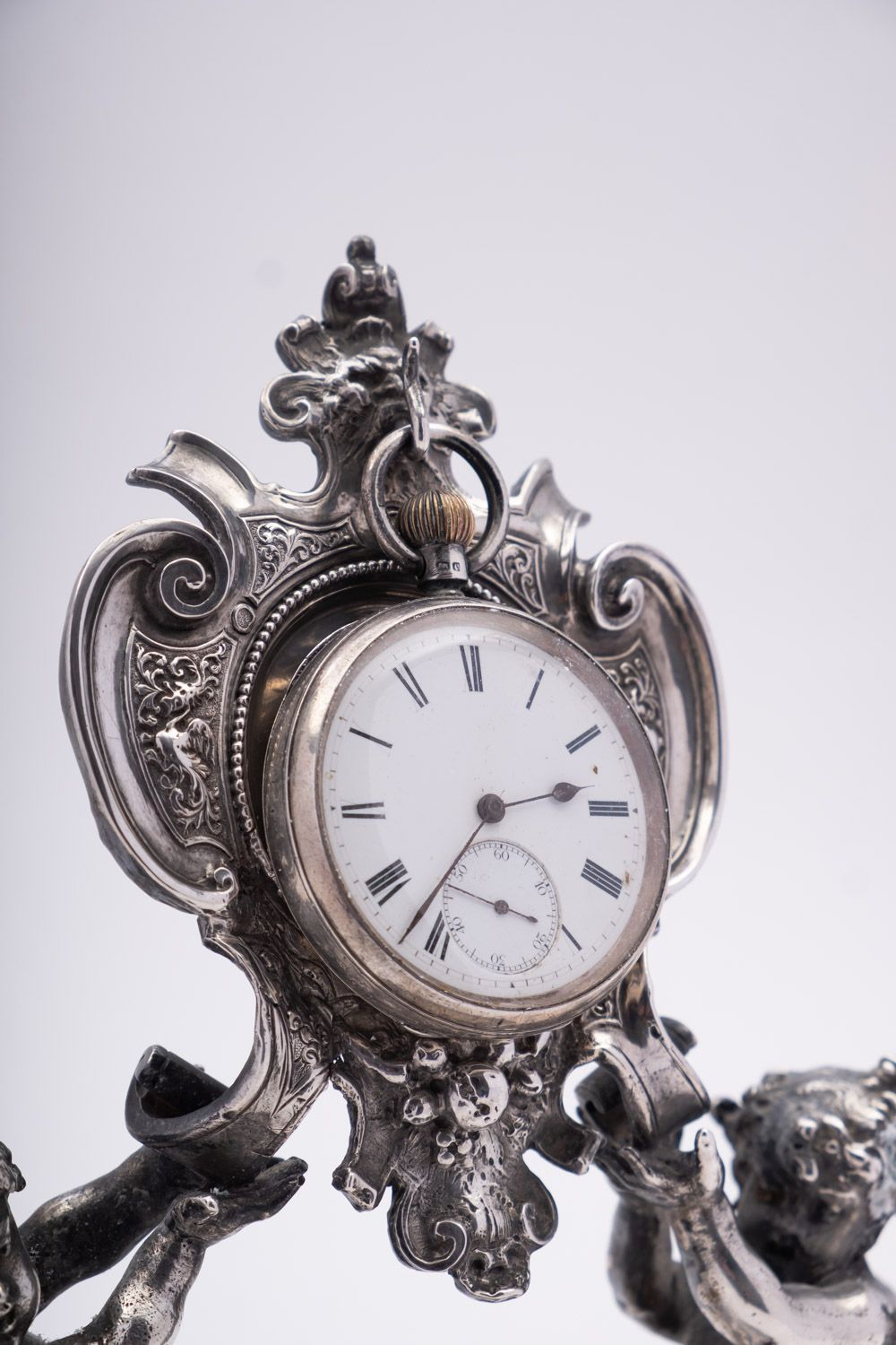 An Italian silver figural watch stand, apparently no maker's mark, - Image 3 of 4