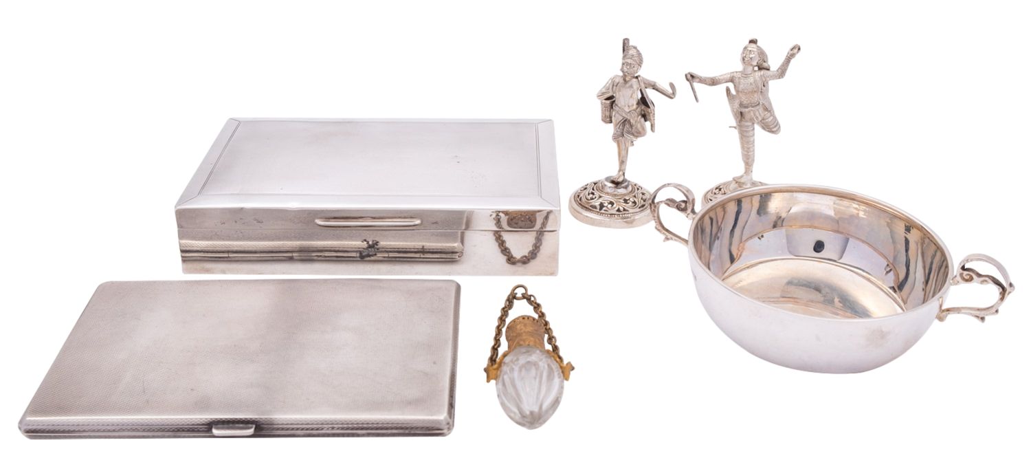 A George VI silver cigarette box by Mappin & Webb, London 1941,