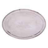 WITHDRAWN A George V silver salver by William Comyns & Sons Ltd, London 1927, of oval form,