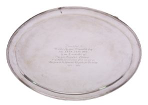 A George V silver salver by William Comyns & Sons Ltd, London 1927, of oval form,