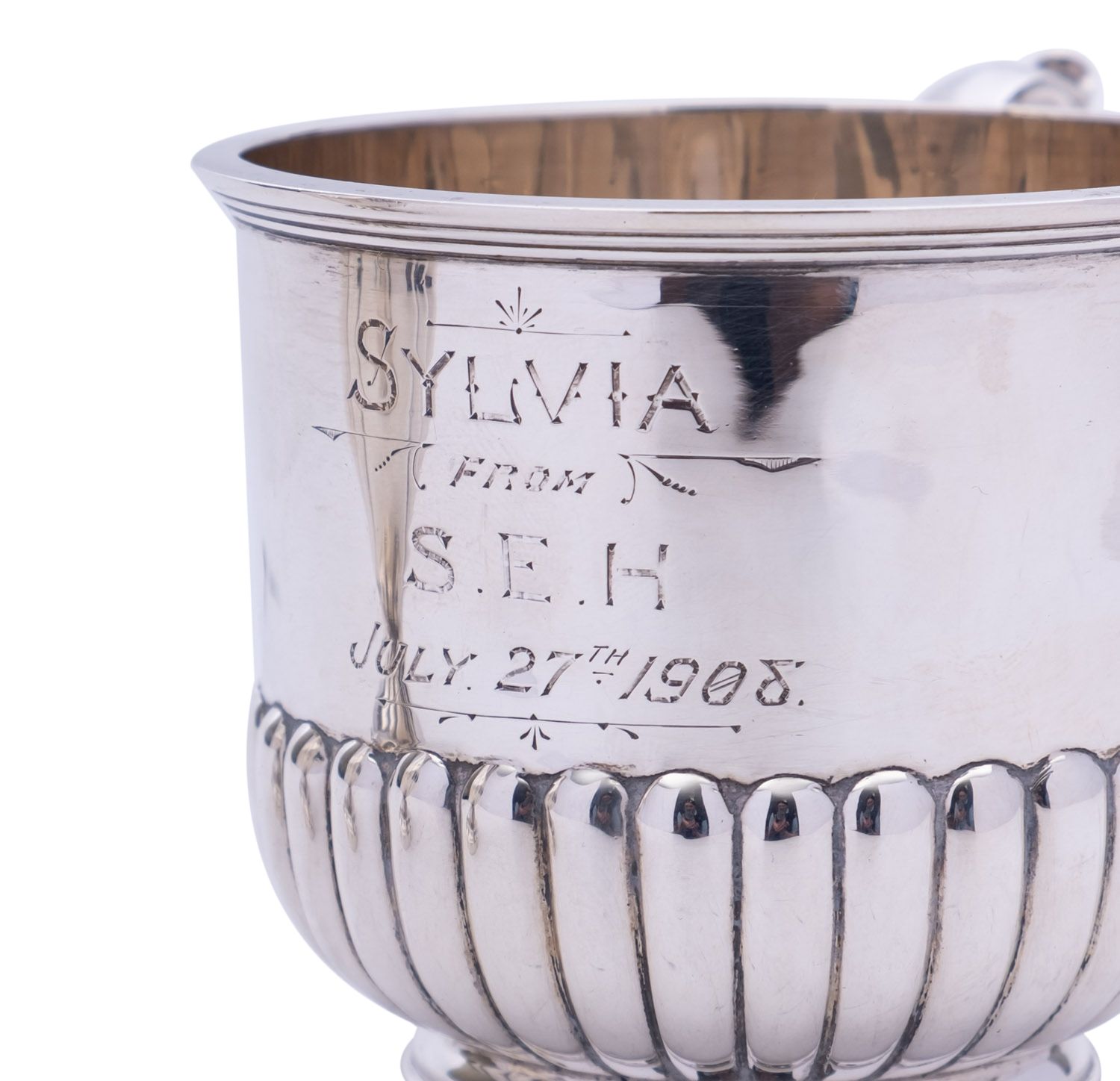 An Edward VII christening cup and bowl by William Comyns & Sons, London 1908, - Image 2 of 2